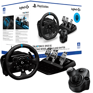 Logitech G923 Trueforce + Shifter PC - PS5 - PS4 - PS3 - Licencia PlayStation - Volante