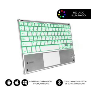 Subblim Smart Backlit BT Keyboard Touchpad Silver - Teclado