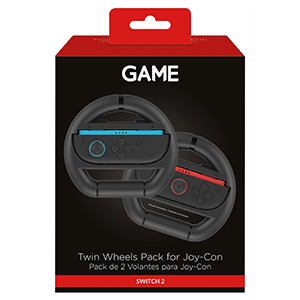 GAME GM-34254 Pack de 2 Volantes negros para Joy-Con Switch2