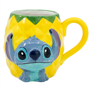 Taza 3D de ceramica Disney Stitch Piña de 190 ml
