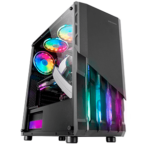Mars Gaming MC-X2 Gaming ATX Frontal Acero FRGB Ventana Lateral Completa Negro - Caja Ordenador