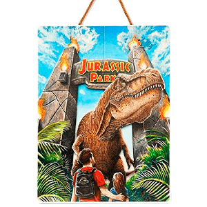 JURASSIC PARK REX ATTACK 35 X 45 CM WOODART 3D PRINT