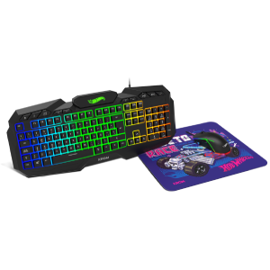 Krom Kustom Teclado +  Raton + Alfombrilla Ed. Esp. Hot Wheels 3in1 - Pack Perifericos