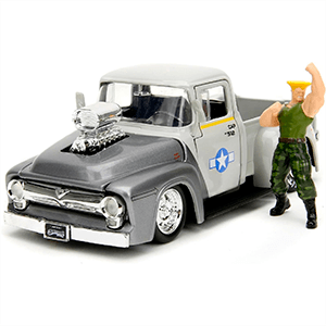 Pack Figura y Vehículo Street Fighter II Guile and 1956 Ford Pickup (Escala 1/24)