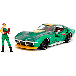 Pack Figura Y Vehiculo Street Fighter II Cammy and 1969 Chevrolet Corvette (Escala 1/24)