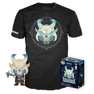 Set Figura POP Tee Fortnite Ragnarok Exclusiva y Camiseta Talla XL