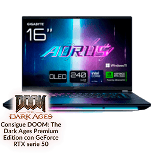 Gigabyte AORUS Master 16 U9-275HX - RTX 5080 - 32GB - 1TB SSD - 16´´ OLED 240Hz - W11 Pro - Ordenador Portatil Gaming