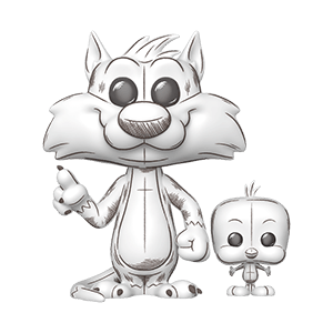Figura POP&Buddy: Looney Tunes Silvestre y Piolín (Deco Dibujo)