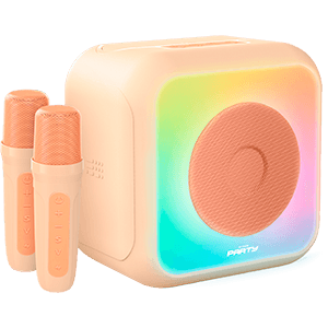 Altavoz karaoke con 2 micrófonos inalámbricos multicolor