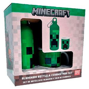 Pack de Regalo Minecraft (Taza de ceramica 300 ml + botella de aluminio de 500 ml)