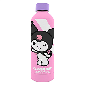Botella de acero inoxidable soft touch Kuromi de 800 ml