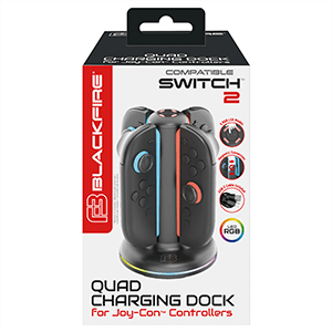 Base de Carga 4 Joycon con RGB LED Blackfire