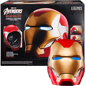 Casco electrónico premium de Iron Man Marvel Legends Series con efecto de luces