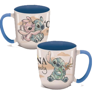 Taza de ceramica Elite Stitch y Angel de 380 ml