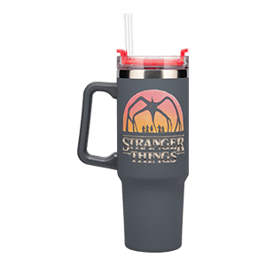 Vaso termo metálico con pajita Stranger Things 5 de 900ml