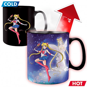 Taza Termosensible Sailor Moon: Sailor & Chibi de 460 ml para Merchandising en GAME.es