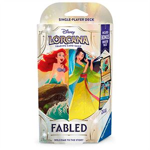Disney Lorcana: Fabled Single Starter Deck B - Amber and Sapphire Ariel & Mulan (ingles)