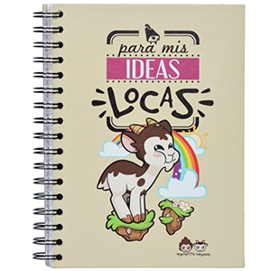 Cuaderno con anillas y tapa dura Vakypandy tamaño A5 y 120 hojas