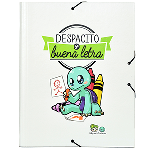Carpeta de tapa dura con 12 separadores y goma de 2mm Trotuman Despacito y buena letra tamaño A4