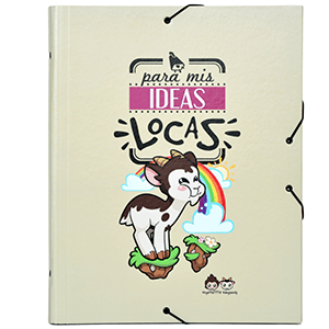 Carpeta de tapa dura con 12 separadores y goma de 2mm Vakypandy para mis ideas locas tamaño A4