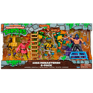 Pack de 6 Figuras Tortugas Ninja 1988 Remastered de 10 cm