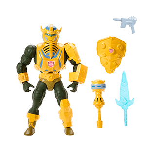 Figura Masters of the Universe x Transformers Bumblebee Armor Man-At-Arms de 14 cm
