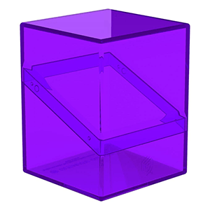 Caja de almacenaje para 100 cartas Ultimate Guard Boulder Amethyst de color morado transparente
