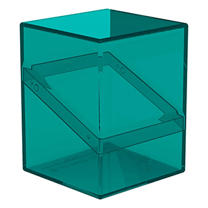 Caja de almacenaje para 100 cartas Ultimate Guard Boulder Malachite de color azul transparente