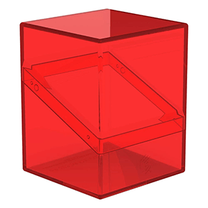 Caja de almacenaje para 100 cartas Ultimate Guard Boulder Ruby de color rojo transparente
