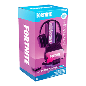 Soporte para auriculares, mando y dispositivo movil con iluminacion Fortnite
