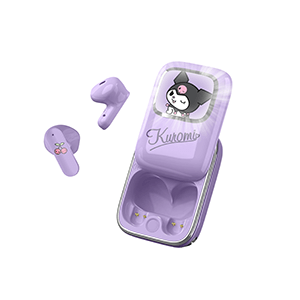 Earbuds inalambricos Bluetooth con luz y tapa deslizante Kuromi