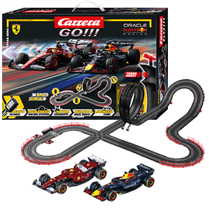 Pistas con 2 coches F1 Carrera GO!!! Speed Zone (F1 Ferrari Hamilton+F1 Red Bull Verstappen) de 6,3 m