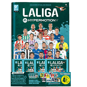 Starter pack de cromos Liga Hypermotion 2025-2026 (Álbum + 4 sobres)