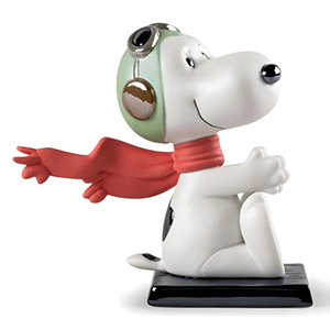 Figura de porcelana Lladró hecha a mano Snoopyt As Volador De 15 Cm
