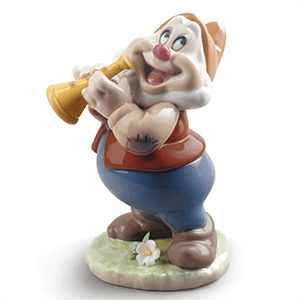 Figura de porcelana Lladró hecha a mano Enanito Feliz De 13 Cm