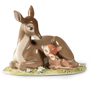 Figura de porcelana Lladró hecha a mano Bambi De 15 Cm