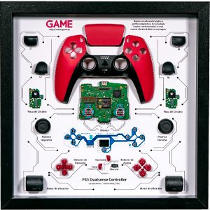 Cuadro Nostalgia GAME PS5 DualSense 5 Controller Color Mix 33x33 para Retro en GAME.es