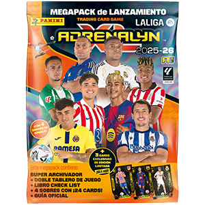 Megapack Adrenalyn 2025-2026 (Archivador + tablero + check list + 4 sobres + 3 cartas especiales + Guia )