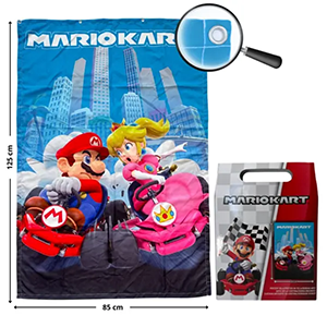 Mariokart - Póster Tela 125x85 cm con ojales metálicos