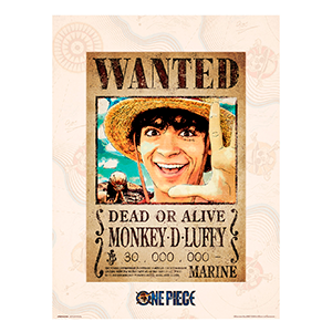 Lámina One Piece: Monkey D. Luffy WANTED (REACONDICIONADO)