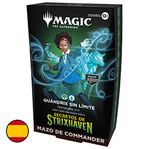 Mazo de cartas Magic: The Gathering Secrets of Strixhaven Quandrix Sin Limite Commander Deck (castellano)
