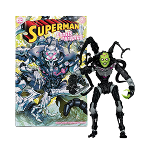 Figura DC Edicion Gold con comic Brainiac de 18 cm