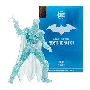 Figura DC Edicion Gold Batman Rebirth congelado de 18 cm