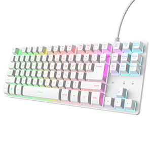 Trust GXT 833 Thado V2 TKL Blanco Spanish Layout - Teclado Gaming