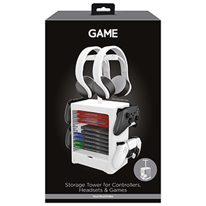 GAME GM32830 Soporte Auriculares, Juegos y Mandos Blanco PS4-PS5-XBOX (REACONDICIONADO)