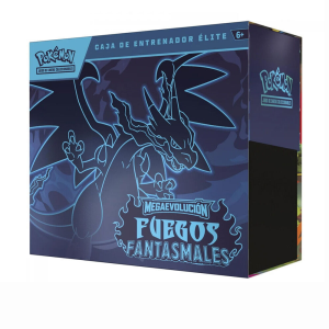 Estuche Entrenador Elite cartas Fuegos Fantasmales Pokemon Latino (REACONDICIONADO) para Merchandising en GAME.es