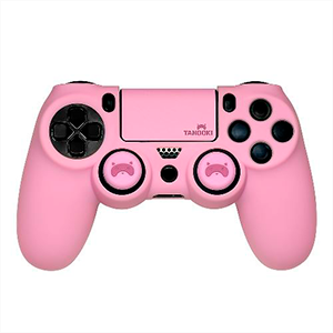 Funda Silicona Rosa + Grips Tanooki Mando PS4 (REACONDICIONADO)