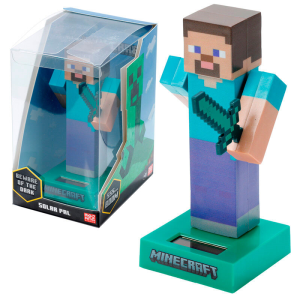 Figura Solar Minecraft Steve de 13 cm (REACONDICIONADO)