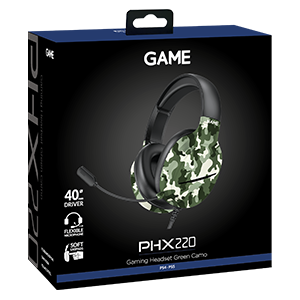 GAME PHX220 GAME Camuflaje Verde V2 PC - PS5 - PS4 - XBOX - Switch - Auriculares Gaming