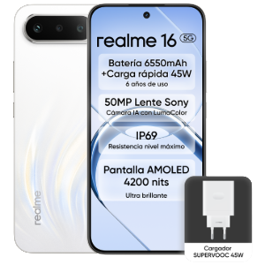 Realme 16 5G 8/256 White + Cargador 45W